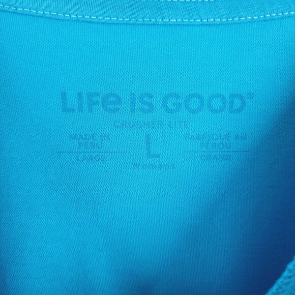 Life is Good Crusher Tee Tshirt Gulls Gone Wild Women's Size L Blue - Picture 6 of 7